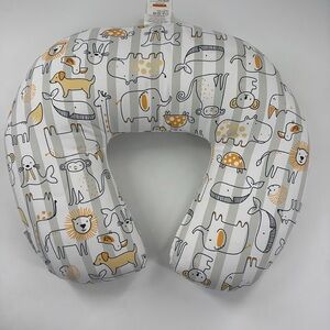 WOLF Nursing Pillow with Gray and Yellow Animal Design